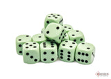 Chessex: Opaque Pastel Green/black 16mm d6 Dice Block (12 dice)