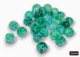 Chessex: Borealis Kelp/light green Luminary 12mm d6 Dice Block (36 dice)