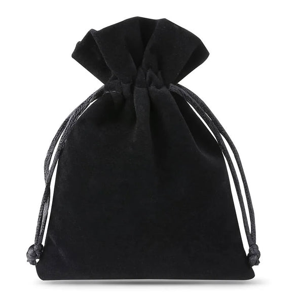 Small Black Velvet Suede Dice Bag