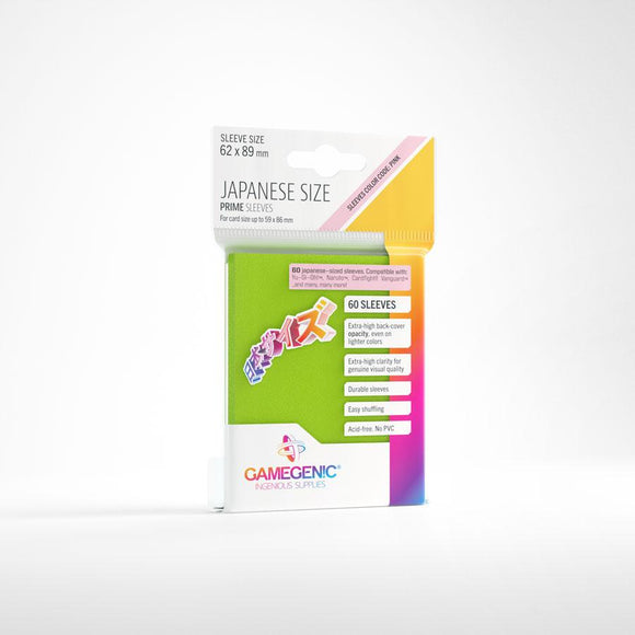 Gamegenic Prime Japanese Sized Sleeves 62x89mm Lime (60)