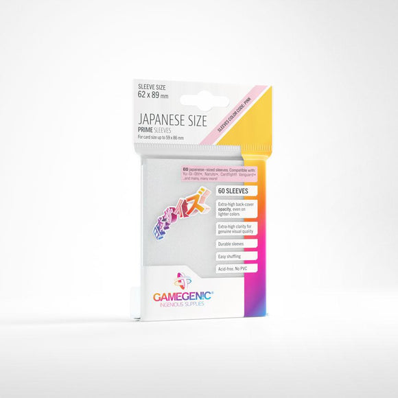Gamegenic Prime Japanese Sized Sleeves 62x89mm White (60)