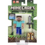 Minecraft Action Figure Steve with Sword and Chest 8cm
