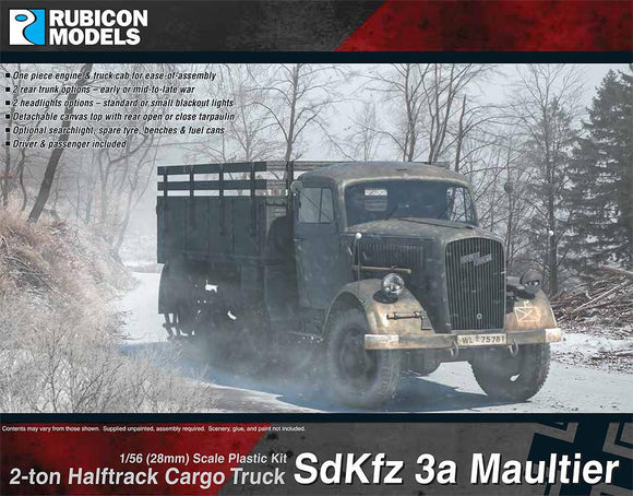 Rubicon Models 280046 - SdKfz 3a Maultier 2 ton Half-Track Cargo Truck  10% Off
