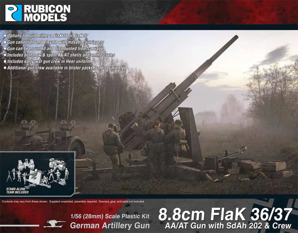 Rubicon Models  280069 - 8.8cm Flak 36/37 AA/AT Gun with SdAh 202 & Crew 10% Off