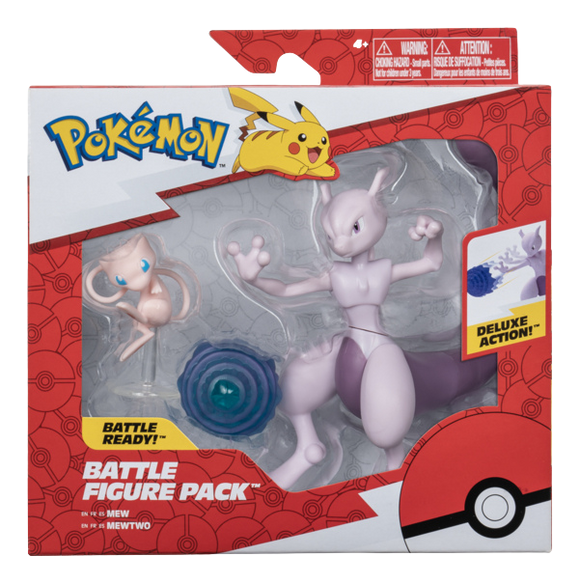 Pokemon Figure 2 Pack - 4.5in Mewtwo & 2in Mew