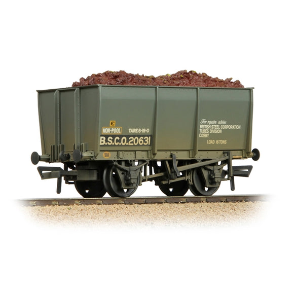 Bachmann Branchline Model Railways 16T Steel Slope-Sided Tippler Mineral Wagon BSC Grey With Load