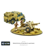 Bolt Action British  8th Army 25 pounder Light Artillery, Quad & Limber 20% Off