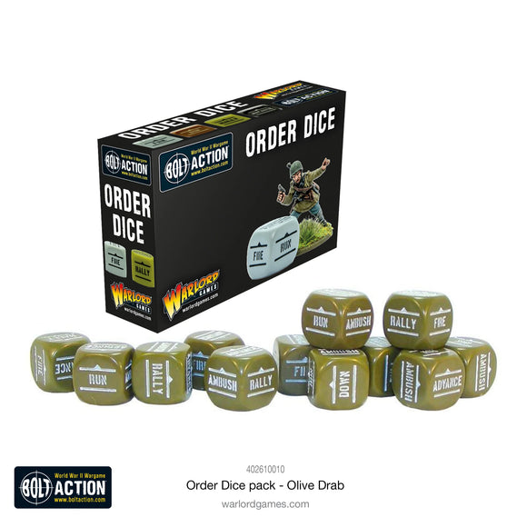Bolt Action: Orders Dice Pack - Olive Drab 20% Off