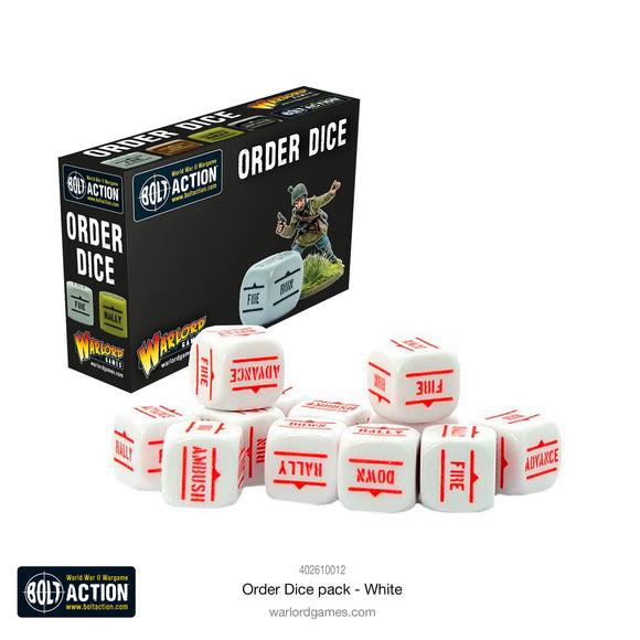 Bolt Action: Orders Dice Pack - White 20% Off