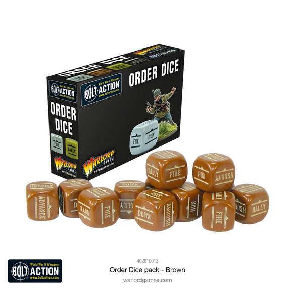 Bolt Action: Orders Dice Pack - Brown 20% Off