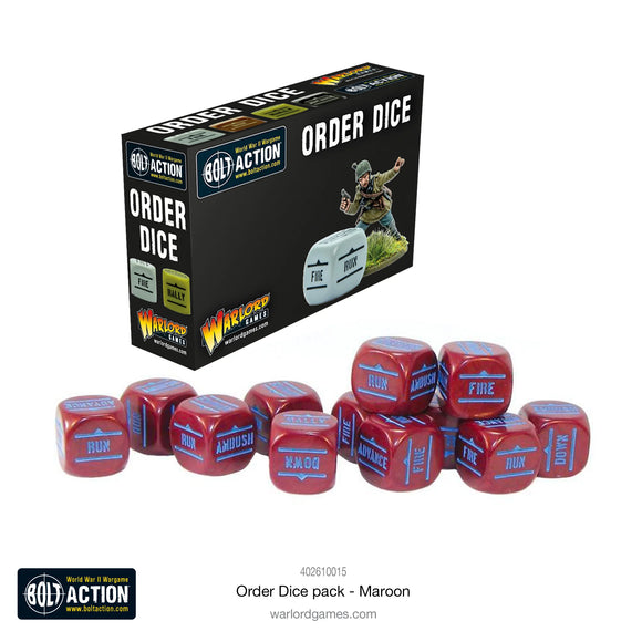 Bolt Action: Orders Dice Pack - Maroon 20% Off