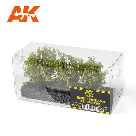AK Interactive Diorama: Light Green Bushes 4-6cm -1:35 / 75 mm / 90 mm