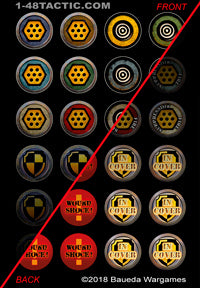 1-48 TACTIC 24 Game Markers punchboard