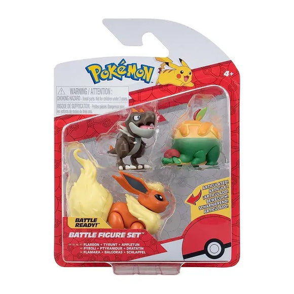 Pokemon Battle Figure Set Appltun, Tyrunt, Flareon