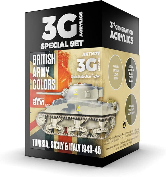 AK Interactive British Army Colors Tunisia, Sicily & Italy 1943-45 Paints