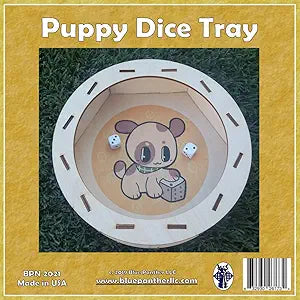 Wooden Puppy Dice Tray