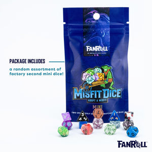 FanRoll Mystery Misfit Mini Polyhedral Dice (14 Dice, 2 Sets)