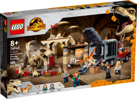 Lego Jurassic World Dominion T. Rex & Atrociraptor Dinosaur Breakout 76948 - Retired Kit