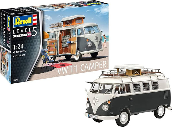 Revell 07674 VW T1 Camper 1:24 Scale Unbuilt/Unpainted Plastic Model Kit