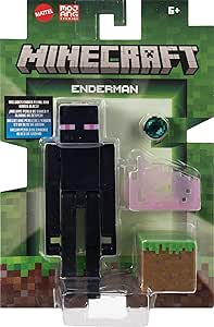 Minecraft Action Figures Enderman with Ender Pearl & Glass Block 8cm