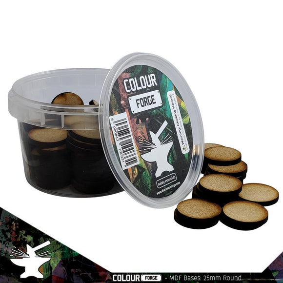 Colour Forge MDF Bases – 25mm Round (100)