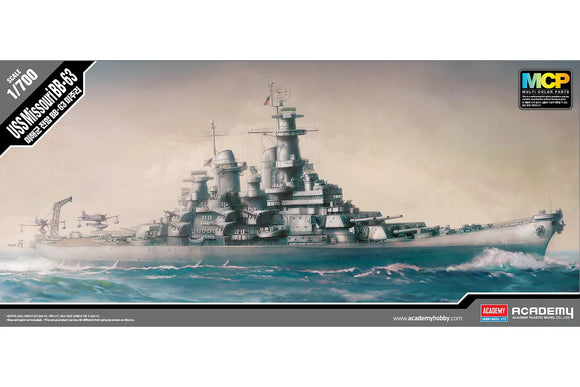 Academy Hobby Models 14222 1/700 USS Missouri BB-63 Battleship MCP Edition Scaled Plastic Model Kit
