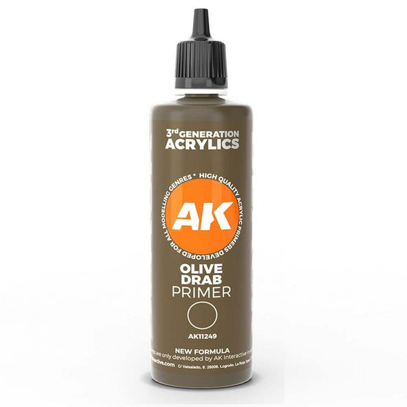 AK Interactive Olive Drab Surface Primer 100ml 3rd Gen