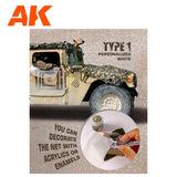 AK Interactive CAMOUFLAGE NET PERSONALIZED WHITE TYPE1