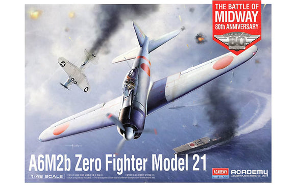 Academy Hobby Models A6M2b Zero Fighter Model 21 Kit 1:48