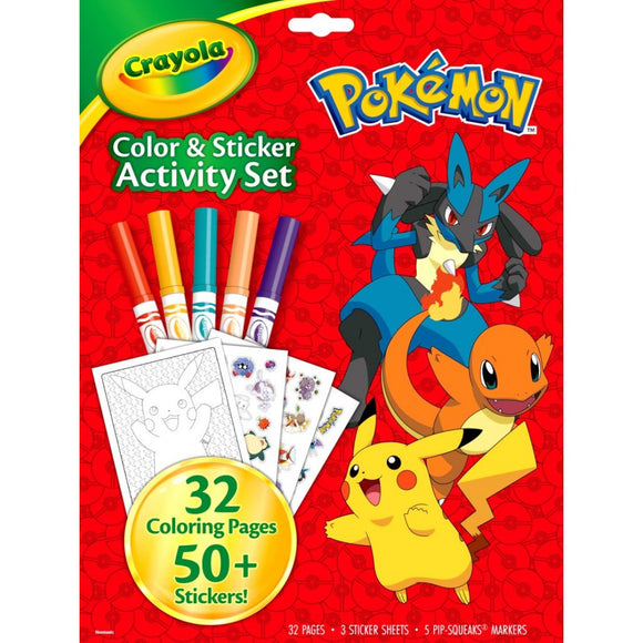 Crayola Pokemon Colour & Sticker Activity Set with Pens