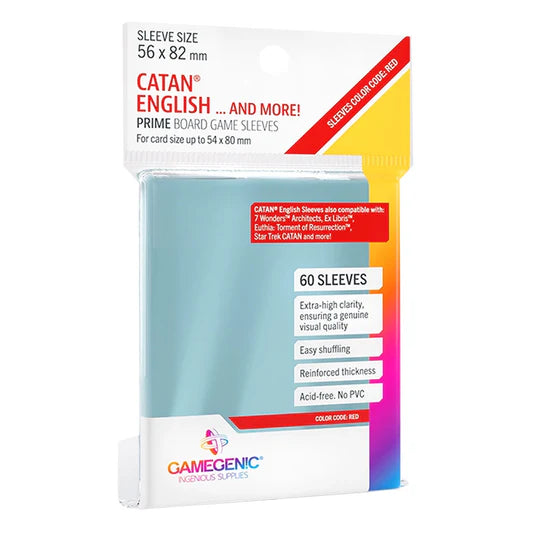 Gamegenic Catan English..And More 54x80mm CLEAR BOARD GAME SLEEVES (60)