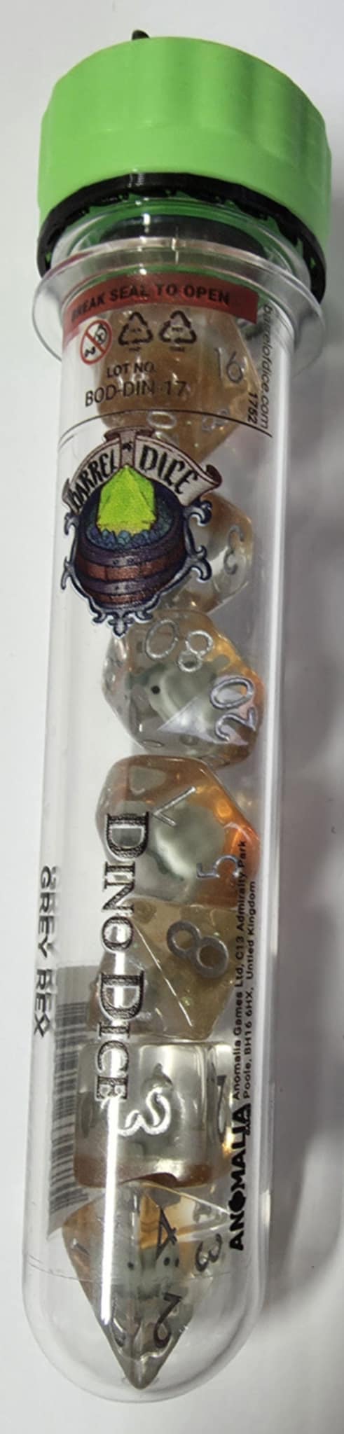 Barrel of Dice: Dino Dice Grey Rex Dice Set