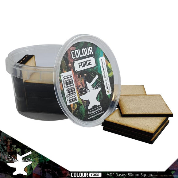 Colour Forge MDF Bases – 50mm Square (20)