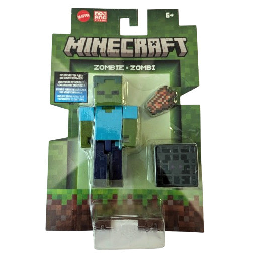 Minecraft Action Figures Zombie with Rotten Flesh & Monster Spawner 8cm