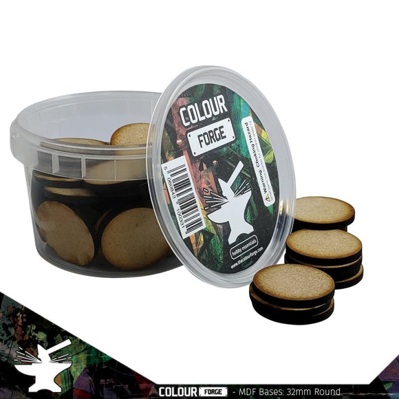 Colour Forge MDF Bases – 32mm Round (60)