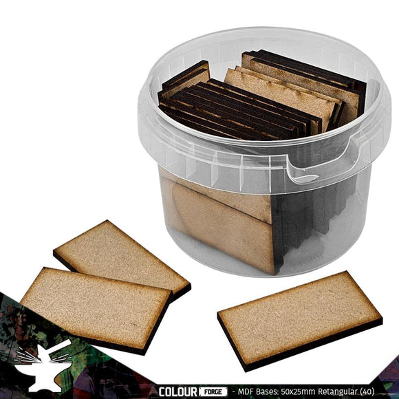 Colour Forge MDF Bases – 50x25mm Rectangular (45)
