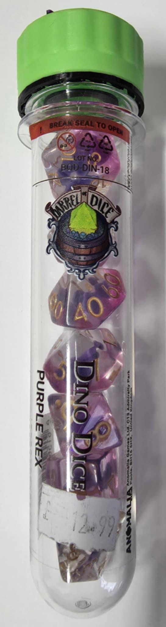 Barrel of Dice: Dino Dice Purple Rex Dice Set