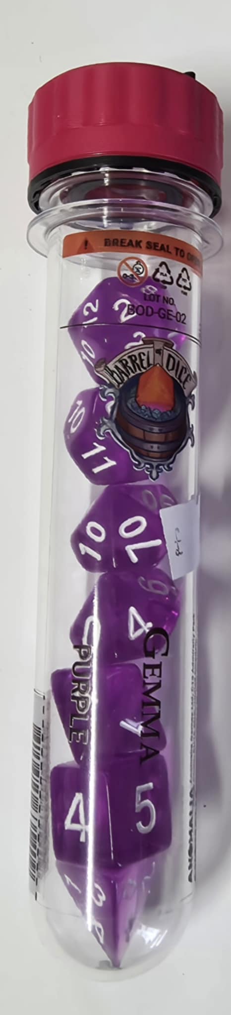 Barrel of Dice: Gemma Purple Dice Set