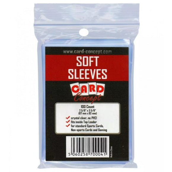 Single Card Holder Soft Sleeves Clear (100ct)
