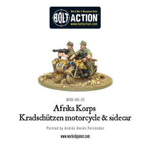 Bolt Action German Afrika Korps Kradschutzen motorcycle and sidecar 20% Off