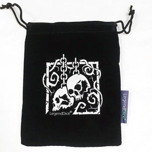 Legend Dice: Dice Bag - LG Skull - Silver