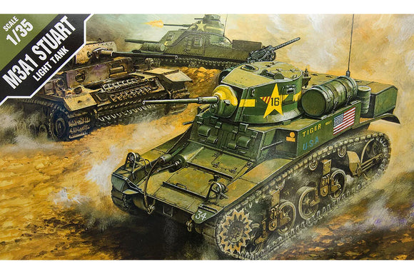Academy Hobby Models 1/35 13269 M3A1 Stuart Light Tank Model Kit