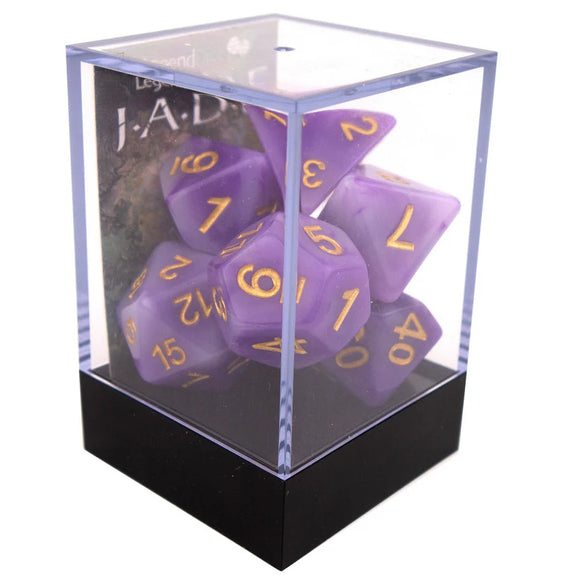 Legend Dice Poly Dice Set - Jade - Purple, Boxed