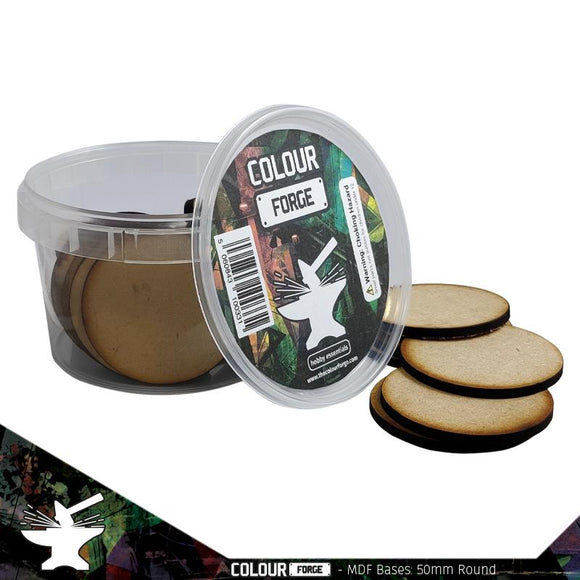 Colour Forge MDF Bases – 50mm Round (25)