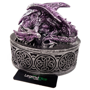 Celtic Dragon Dice Box - Purple