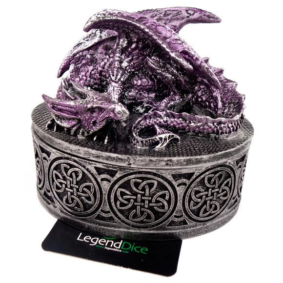 Celtic Dragon Dice Box - Purple