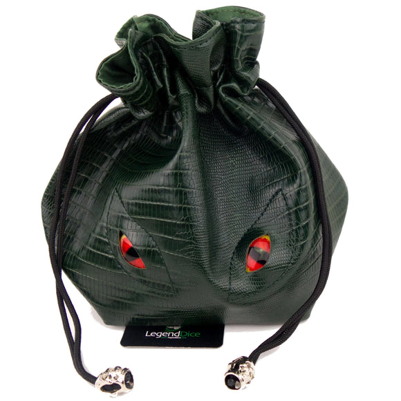 Legend Dice: Dice Bag - Large Dragon Eyes - Dark Green