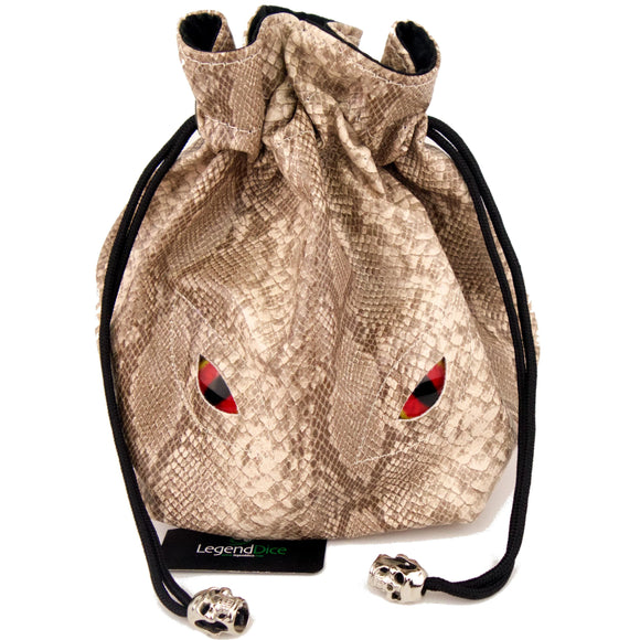 Legend Dice: Dice Bag - Large Dragon Eyes - Snakeskin Beige