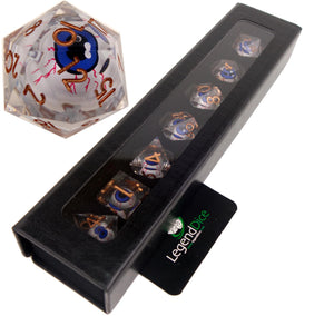 Liquid Core Dice in Case - Eye Bloodshot Clear (Bronze)