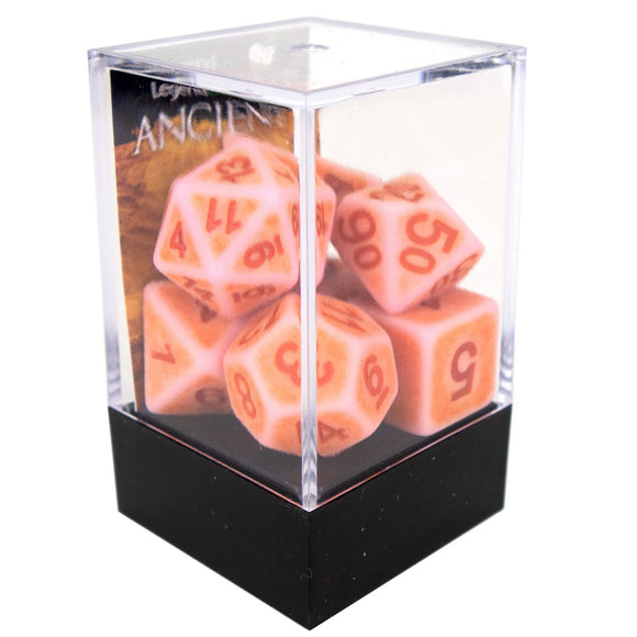 Legend Dice Poly Dice Set - Ancient - Rosey Cheeks, Boxed